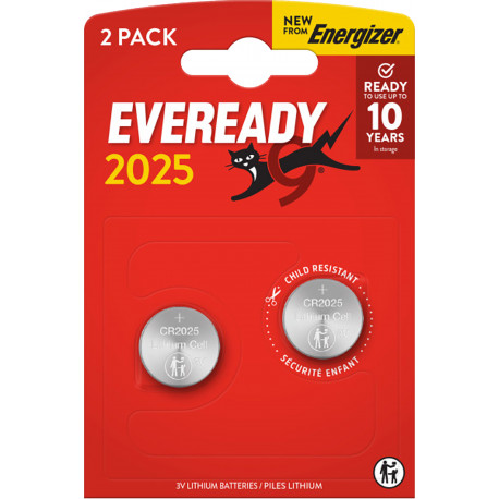 Energizer battery Eveready Lithium CR2025 BP2