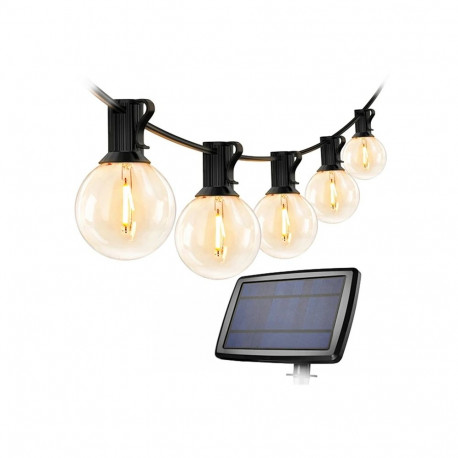 LEPRO PR440001-WW Solar Garden String Lights, 7.62 m, Twilight Sensor, 4 Modes