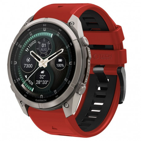 TECH-PROTECT ICONBAND PRO GARMIN FENIX 5 / 6 / 6 PRO / 7 / 8 / 8 PRO / E / 9 / 9 PRO (47 MM) RED/BLA