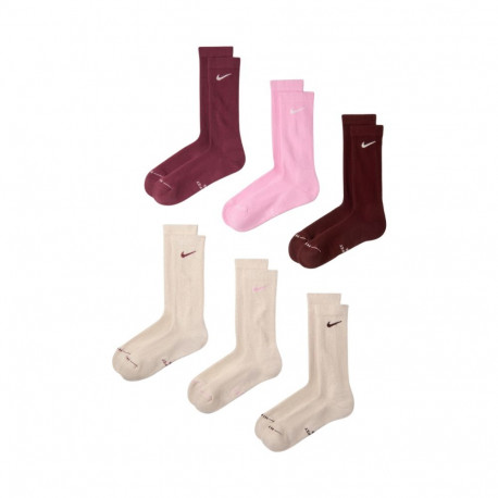 Nike sokid Everyday Elevated 6 paari HQ8021 910 35-37,5, beežid, bordoopunased, roosad