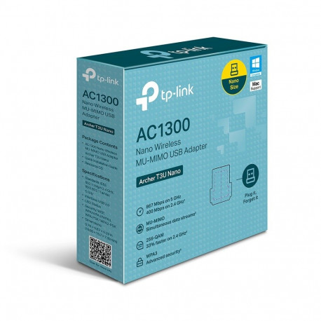 USB Adapter - TP-Link AC1300 Nano USB Wireless Adapter Black