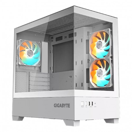 GIGABYTE arvutikorpus C201 PANORAMIC ICE, keskmise torniga, m-ATX, 360mm radiaatori tugi, 3 eelpaiga