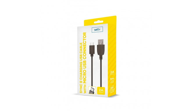 Setty data transfer and charging cable 10W | Micro USB | 1m | black