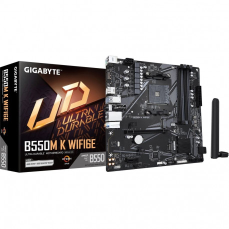GIGABYTE emaplaat B550M K WIFI6E AMD Ryzen 5000 protsessoritele kuni 4733MHz DDR4 1xPCIe 4.0 + 1xPCI
