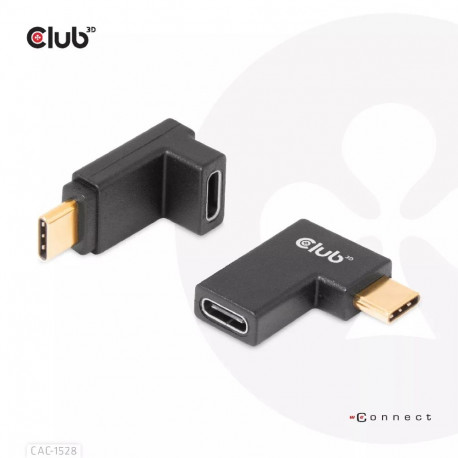 CLUB3D USB Type-C Gen2 Angled Adapter set of 2 up to 4K120Hz M/F