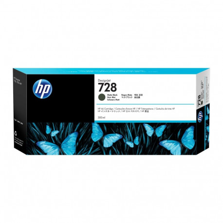 HP 728 300-ml mattmust DesignJet tindikassett