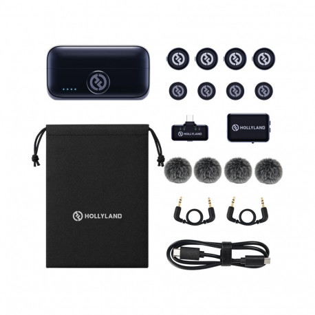 Hollyland juhtmevabade mikrofonide komplekt Lark M3 Combo 4TX&2RX USB-C ja kaamera RX, 4 juhtmevaba 