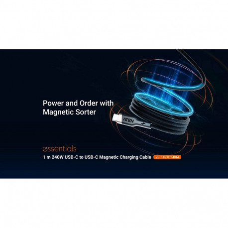 Aten magnetiline laadimiskaabel 2L-3101P240M 240W USB-C to USB-C, 1m