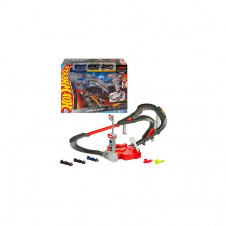 Hot Wheels City Racing Formula 1 Sprint Race Circuit Track Set with 3 Die-Cast Toy Cars in 1:64 Scal
