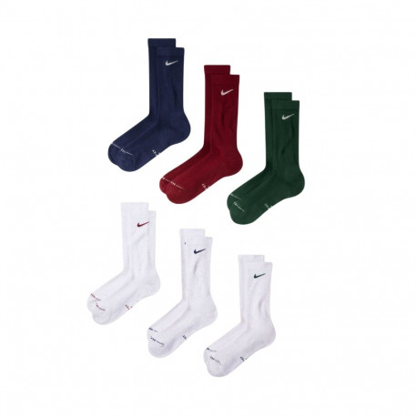 Nike sokid Everyday Elevated 6 paari HQ8021 907, valged, rohelised, bordoopunased, sinised