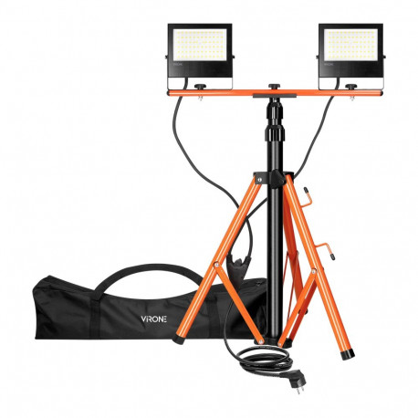 NIVALIS PRO LED-prožektorite komplekt 2 × 50W statiivi, juhtme ja kotiga