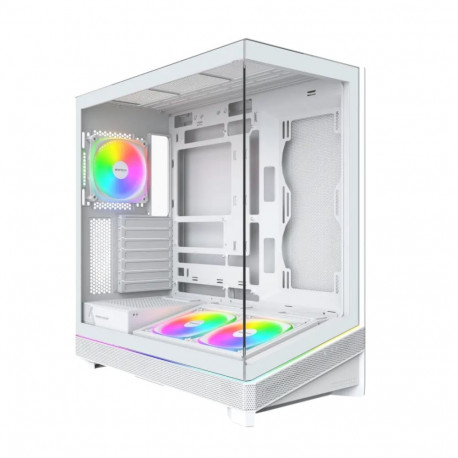 Montech arvutikorpus Sky 3 Midi-Tower ATX ARGB karastatud klaasiga, valge