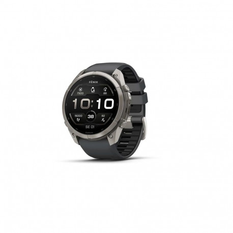 Garmin fenix 9 Pro smartwatch, 51mm, Titanium with Graphite/Black Silicone Band
