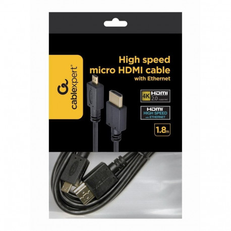 Gembird CABLE HDMI-MICRO HDMI 1.8M/V.2.0 BLK CC-HDMID-6