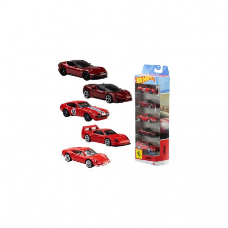 Hot Wheels Ferrari 5-Pack, Set of 5 Die-Cast Toy Ferrari Automobiles in 1:64 Scale