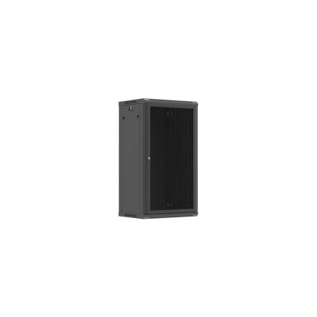 RACK CABINET 19" WALL-MOUNT 22U/600X450 (FLAT PACK) WITH PERFORATED DOOR BLACK LANBERG