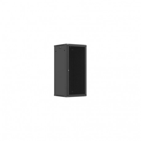 RACK CABINET 19" WALL-MOUNT 27U/600X600 (FLAT PACK) WITH PERFORATED DOOR BLACK LANBERG