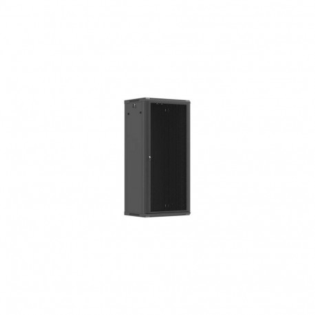 RACK CABINET 19" WALL-MOUNT 27U/600X450 (FLAT PACK) WITH PERFORATED DOOR BLACK LANBERG