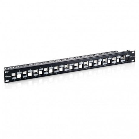 "Equip Patchpanel 24x Cat6A 19"" FTP 1HE Keystone Montage sw"