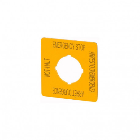 "EATON M22-XYK11 Schild NOT-HALT 121373 50x50mm gelb DE EN FR IT 121373"
