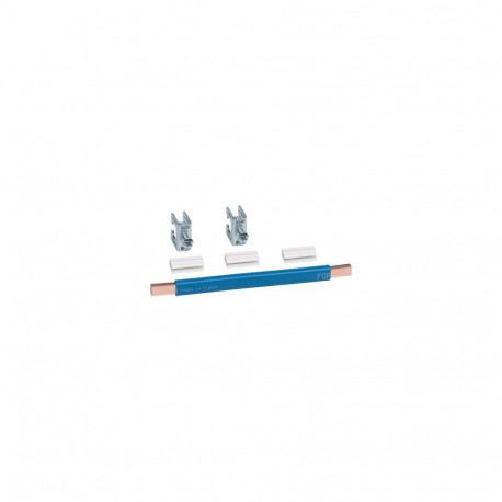 "Hager CU-Schiene universZ 180x9x6mm N75B ** 35qmm blau lamelliert m.2xKlemmen"