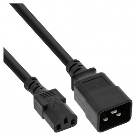 "INLINE Netz Adapterkabel IEC-60320 C20 auf C13 max. 10A schwarz 2m"