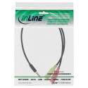Peakomplekti adapterkaabel 3.5mm pistik 2x3.5mm pesasse 2m, must