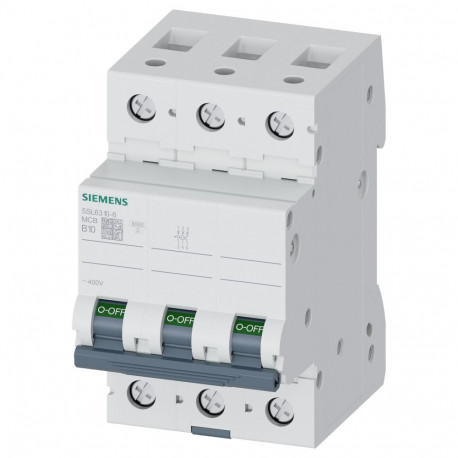 Siemens automaatkaitse B 10A 5SL63106 400V 6kA 3p