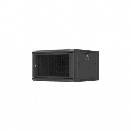 LANBERG WALL-MOUNTED INSTALLATION RACK CABINET 19" 6U 600X600 BLACK, PERFORATED DOOR (FLAT PACK)