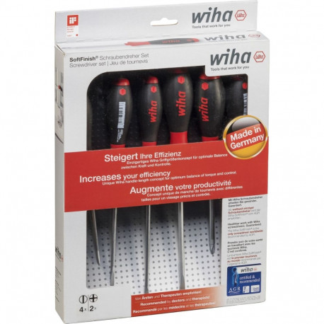Schraubendreher-Set SoftFinish, 6-teilig (schwarz/rot)