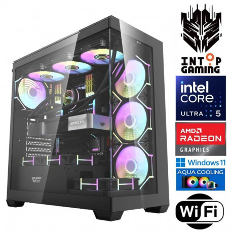 INTOP AQUA Ultra 5 250KF Plus 64GB DDR5 1TB SSD M.2 NVME RX9060XT 16GB WiFi WIN11
