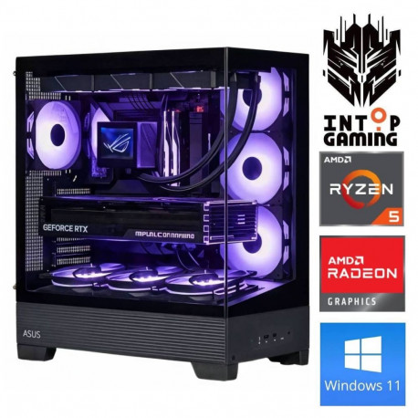 INTOP Ryzen 5 7500F 16GB DDR5 1TB SSD M.2 NVME+2TB RX9060XT 16GB WIN11