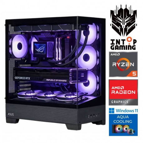 INTOP AQUA Ryzen 5 9600X 16GB DDR5 1TB SSD M.2 NVME RX9060XT 16GB WIN11