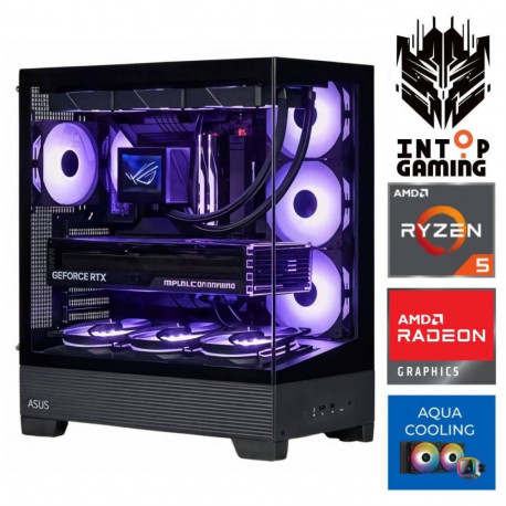 INTOP AQUA Ryzen 5 9600X 16GB DDR5 1TB SSD M.2 NVME RX9060XT 16GB no-OS