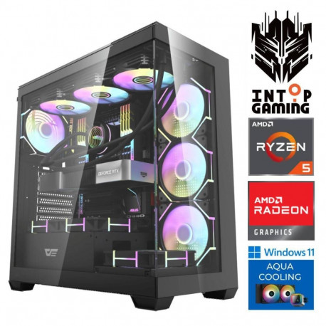 INTOP AQUA Ryzen 5 7500X3D 64GB DDR5 1TB SSD M.2 NVME RX9060XT 16GB WIN11Pro