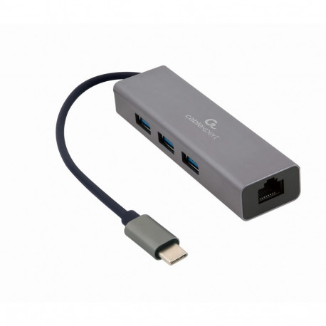 Gembird A-CMU3-LAN-01 laptop dock/port replicator USB 3.2 Gen 1 (3.1 Gen 1) Type-C Grey