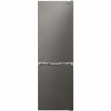 SHARP ledusskapis ar saldētavu  330l  186 cm  nerūsējoša tērauda