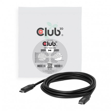 CLUB3D USB-C® turvakaabel 240W ilma andmeedastuseta 2m/6.56ft