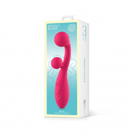 Rollie Double Ball Vibrator USB Silicone Pink Cl50