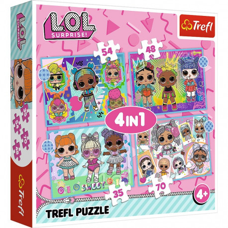 Trefl pusled 34613 4 ühes (35, 48, 54, 70), tutvu nukkudega – LOL Surprise!
