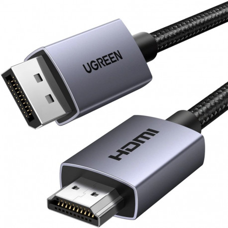 UGREEN DisplayPort–HDMI-kaabel DP-M – HDMI-M DP125 ühesuunaline 4K@30Hz 5m, must