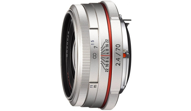 HD Pentax DA 70mm f/2.4 Limited objektiiv, hõbedane