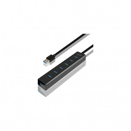 AXAGON USB-A-jaotur HUE-SA7BP, 7x USB 3.0, 1x Micro-USB, 400mm kaabel, toiteadapter