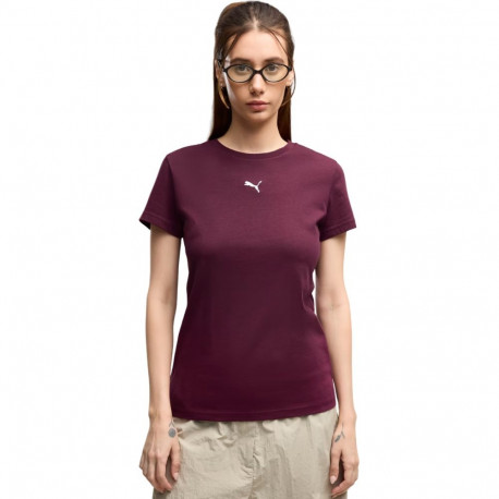 Koszulka damska Puma Ess Centered Cat Logo Tee burgundowa 692916 24 S