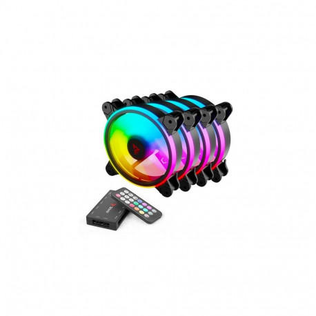 Savio FAN-01 4-pack 120mm ARGB fan including controller and remote control Computer case 12 cm Black