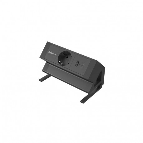 POWER DESK TYPE F AMPRA/BLACK 100137172 FELLOWES
