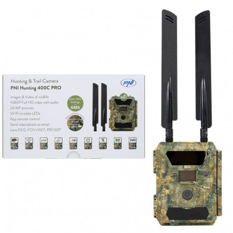Hunting 400C PRO 24MP 4G/LTE rajakaamera, nähtamatu IR LED 940nm,lainurk 100°