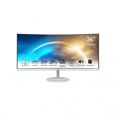 MSI PRO monitor MP341CQWDE 86cm (34") VA UWQHD 4ms 100Hz