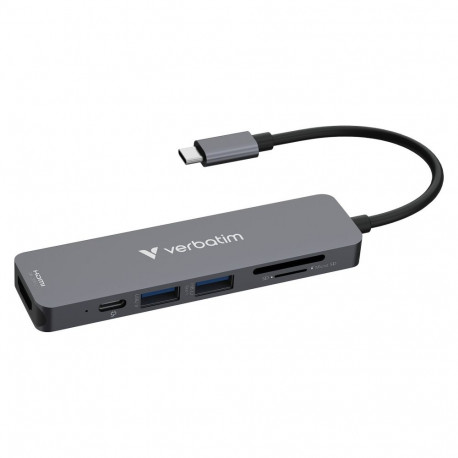 Verbatim USB-C Essentials mitme pordiga jaotur 32156, 6-pordiline/kaardilugeja