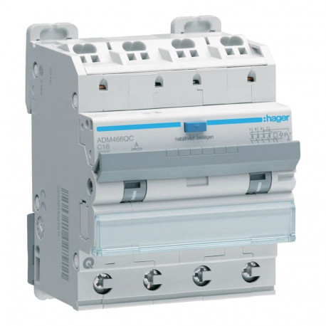 Hager ADM466QC FI-LS 4P 6kA C-16A 30mA Typ A QC/QB